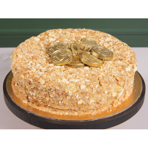 Торт НАПОЛЕОН с кремом пломбир и шоколадными монетами на счастье Торт НАПОЛЕОН с кремом пломбир и шоколадными монетами на счастье