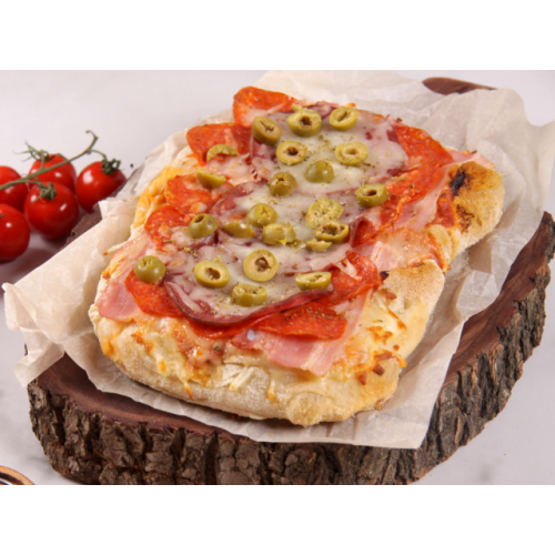Римская пицца  МЯСНАЯ С ПЕППЕРОНИ, БЕКОНОМ И КАРБОНАДОМ